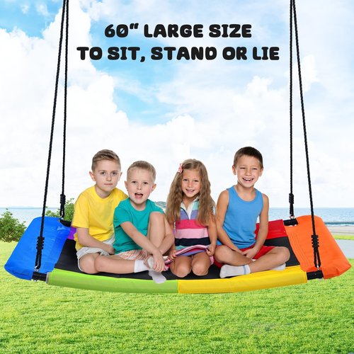 Trekassy Swing Sets for Backyard, 440lbs Heavy Duty A-Frame Metal Stand with 60" Large Platform Swing for Outdoor Playground Park