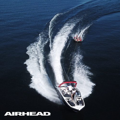 Airhead 2 Section Tow Rope, 1-4 Rider Towable Tube Compatible, Dual Sections, 4,150lb Break Strength, 50 ft and 60 ft Options, Keeper Included