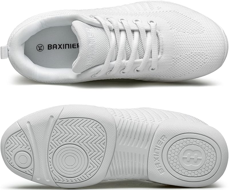 BAXINIER Girls White Cheerleading Shoes - Variation White 851-girls+2 Little Kid