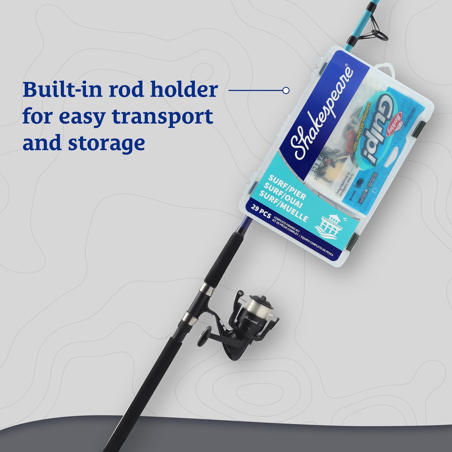Shakespeare Catch More Fish Spinning Reel and Fishing Rod Combo with Kit