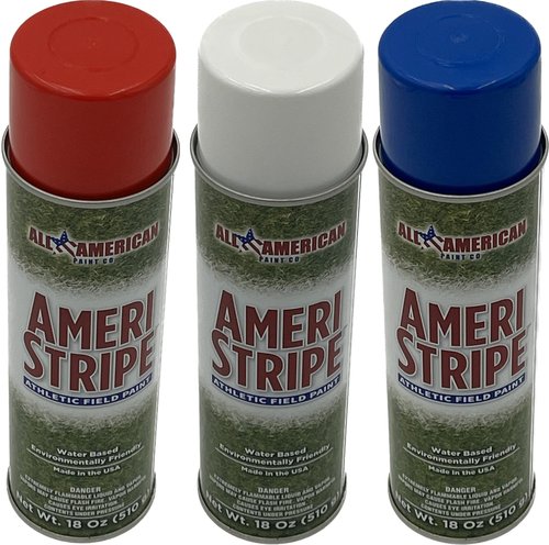 Ameri-Stripe Red/White/Blue Field Marking Paint - (3) Three Can Pack - Memorial Day/4th of July