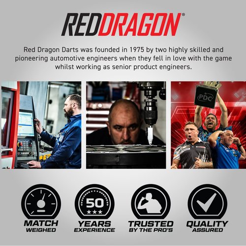 RED DRAGON Pegasus Tungsten Steel Darts Set - 24 Gram - Black Stems and Black Flights