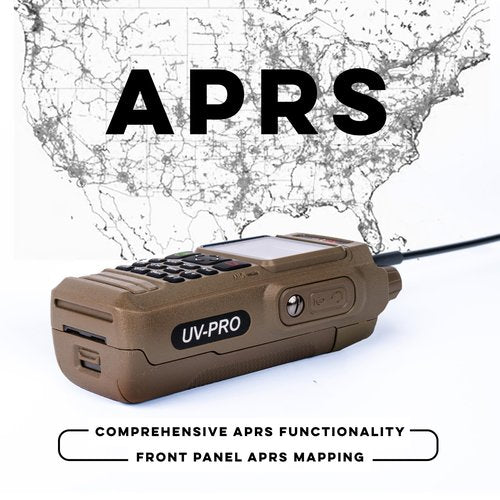 BTECH UV-PRO (TAN) IP67 Dual Band VHF/UHF Two-Way Radio - APRS, Bluetooth, GPS, Text Messaging, Aviation Band Scanner, NOAA Weather Alerts, USB-C Rechargeable Battery