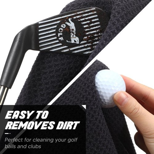She's Pink Magnetic Golf Towel for Men - 18" X 18" Golf Balls & Clubs Cleaning Towels - Golf Accessories for Men and Women - Golf Gifts for Golfers (Black)
