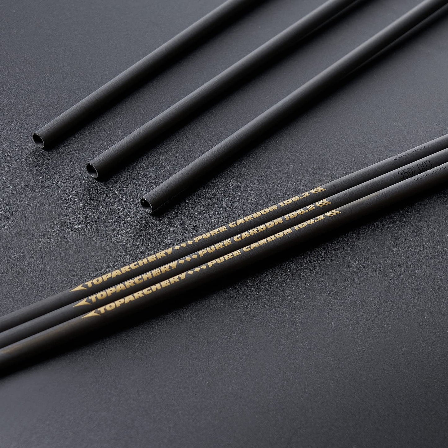TOPARCHERY Arrow Shaft Pure Carbon Shafts 33 Inch Arrow Tube for DIY Hunting Arrows Recurve Bow Compound Bow 12Pcs (Spine:300)