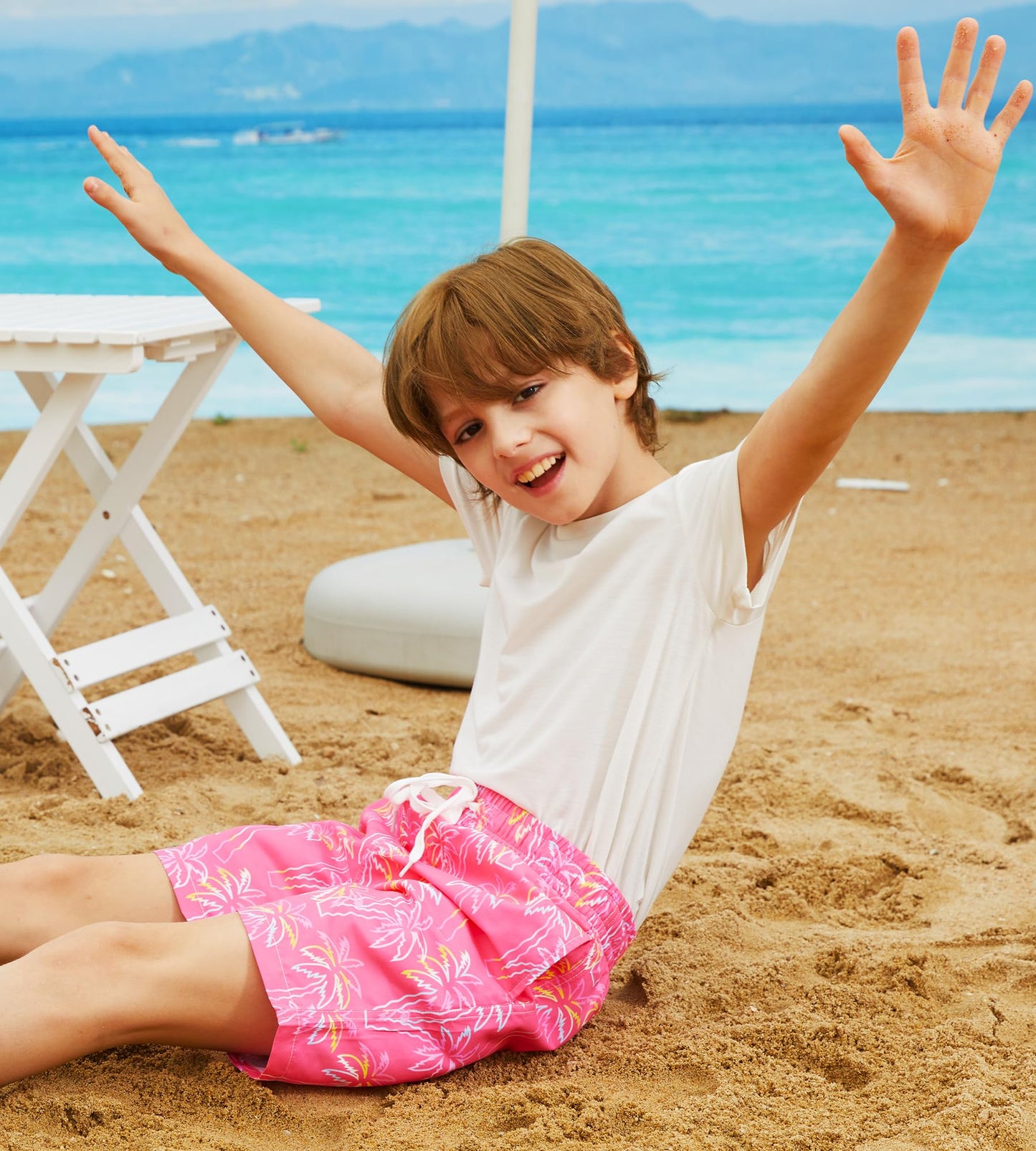 swimsobo Boys Swim Trunks 10-12 Years Compression Liner Swim Shorts Hawaiian Bathing Suit with Swimsuit Boxer Surfing Shorts