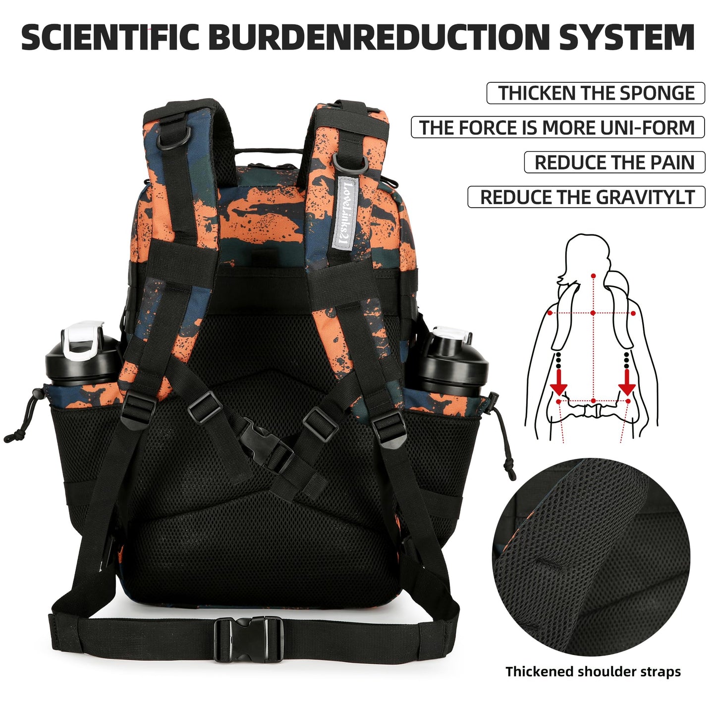 KXBUNQD Military 45L Tactical Assault Backpack 3 day assault pack with Molle Waterproof backpack Rucksack for Tactical Backpacks