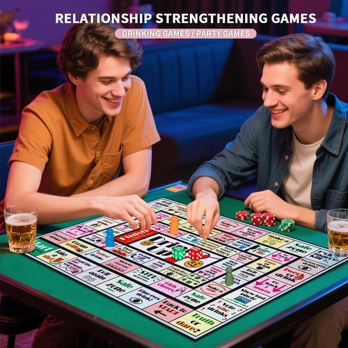RE:BLEU Drinking Games for Adults, Fun Drinking Board Game for Game Night, Bachelorette Party Games, Girls Night Games, Interactive Drunk Games for Adults Party, 2-8 Players