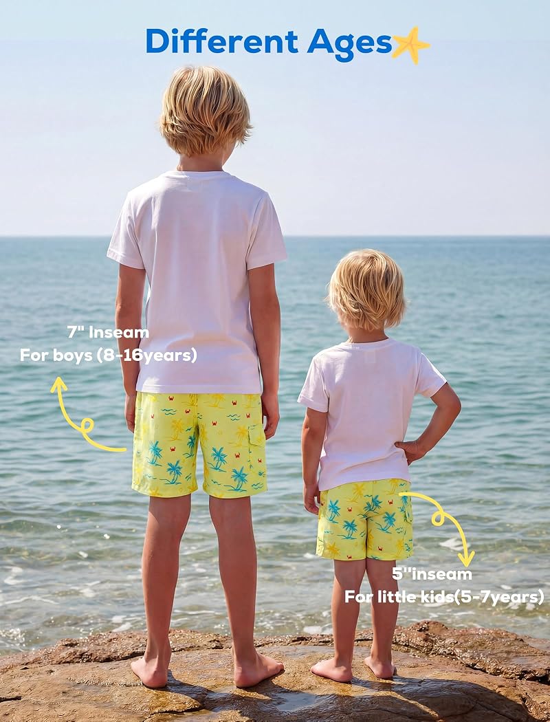 2-in-1 Boys Swim Trunks with Compression Liner - Quick Dry, UV Protective