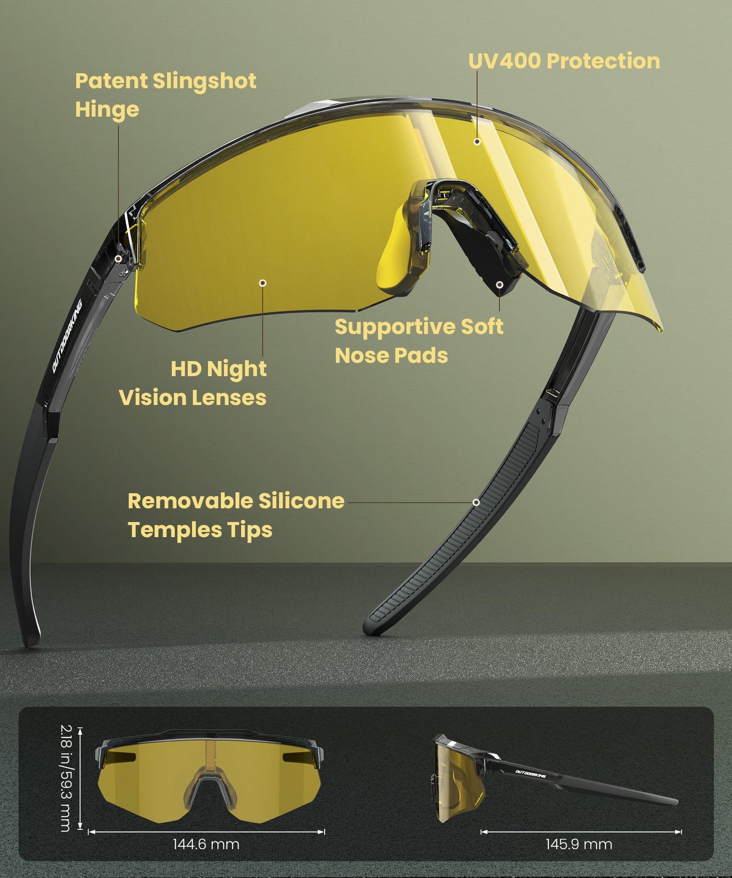 QALLY Polarized Sport Sunglasses Men Women Bike Sunglasses for Men Cycling UV Protection Baseball Running 3 Packs