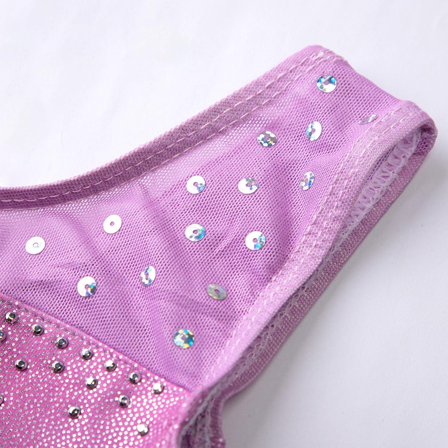HOZIY Gymnastics Leotards for Girls 3t 4t Purple Sequins Diamond Rhinestones Mesh Strap Tumbling Outfits Dance Clothes Apparel Sparkly