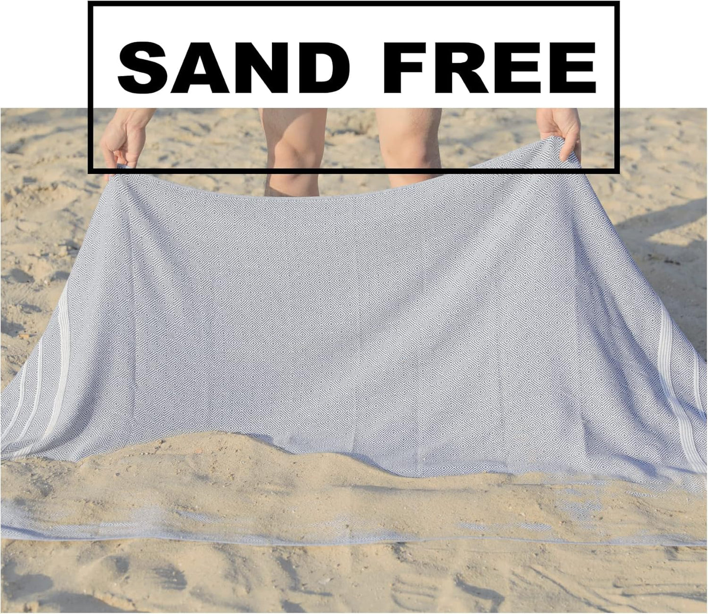 2 Packs Turkish Beach Towels Quick Dry Sand Free Oversized Bath Pool Swim Towel Extra Large XL Big Blanket Adult Travel Essentials Cruise Accessories Must Haves Clearance Vacation Stuff