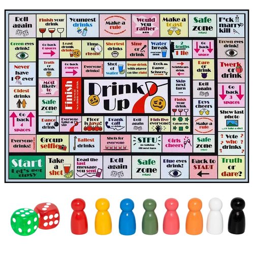 RE:BLEU Drinking Games for Adults, Fun Drinking Board Game for Game Night, Bachelorette Party Games, Girls Night Games, Interactive Drunk Games for Adults Party, 2-8 Players