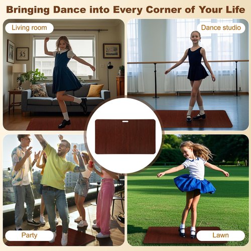 Fancat Tap Board for Tap Dancing, 47 1/4" L x 27 1/2" W Professional Tap Dance Floor, Portable Tap Dance Board for Home, Studio and Outdoor Use, Superior Sound, Lightweight Design