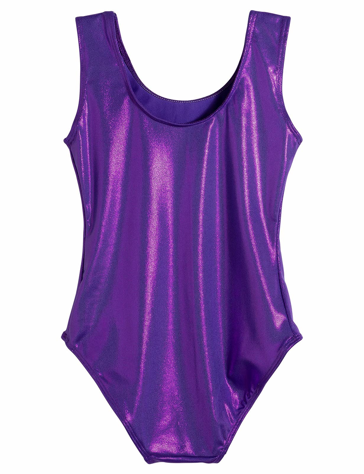 Domusgo Gymnastics Leotards for Girls 10-12 Years Old Purple Sparkly One Piece Tumbling Outfits