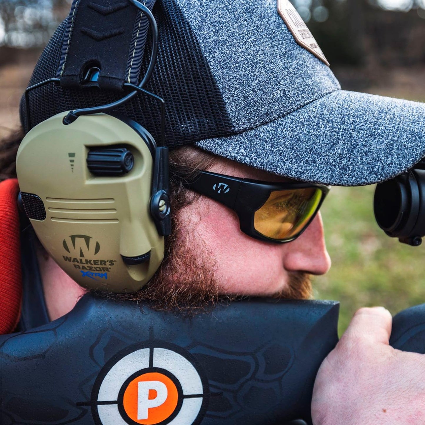 Walker's IKON Carbine Full Frame Shooting Glasses | Impact-Resistant Non-Slip Frame Hunting Shooting Eyesight Protection Glasses, Microfiber Lens Cloth & Carry Case Included, Amber