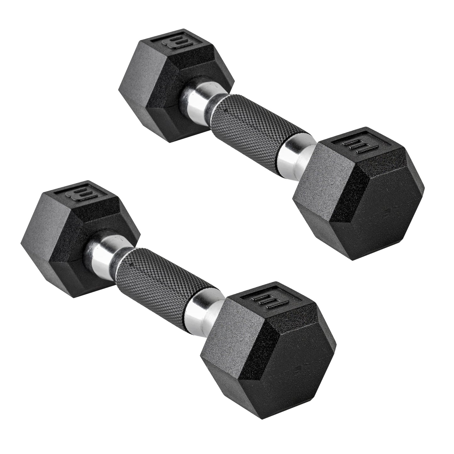 CAP 85 LB Rubber Coated Hex Dumbbell Weight, Rubber Free Weights for Home Gym Strength Training, Comfort Grip Handle, Pair