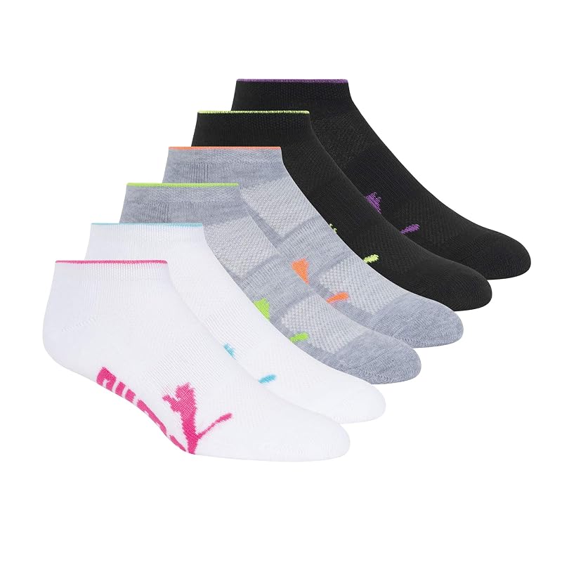Puma Women's Low Cut Socks 6-Pack - White Multi (Size 10-13)
