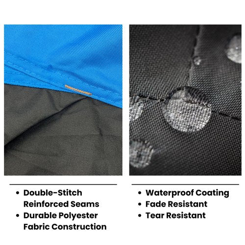 EliteShield SnowShield Snowmobile Cover, Heavy Duty Trailerable Snowmobile Storage Cover, Compatible with Polaris Ski Doo Arctic Cat Yamaha and More, Blue/Black Color Fits Snowmobiles 101"-120"