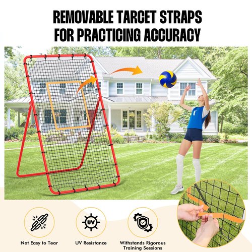 Volleyball Rebounder Net, 7x4 FT Professional Volleyball Net Outdoor, Bounce Back Net with Adjustable Rebound Angles, Volleyball Training Equipment, Ball Practice Net-Great Gift for Graduation
