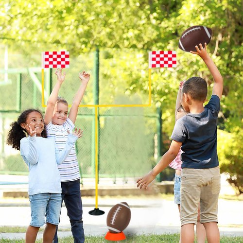 Nbguigdstr Football Field Goal Post - 6 ft x 4 ft Portable Football Goal Post - Kicking Field Goals-Backyard Field Goal Post for Kids/Youth/Adults -(2 ft-6 ft in Height)