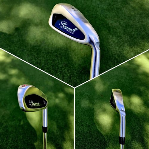PLAYWELL Golf Iron Set for Men - GOLF ERA Right Handed Golf Irons - 5,6,7,8,9,S,W-Pitching & Sand Wedge- Regular Flex Steel Shaft, 7pcs Golf Club Set- Silver & Black Right Hand