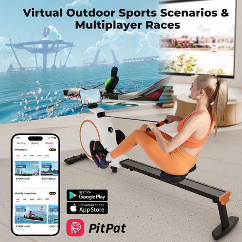Rowing Machines for Home, Magnetic Rower with 32-Level Whisper-Quiet Resistance & 300LBS Weight Capacity, Row Machine with LED Monitor & Comfortable Seat, Bluetooth, App Supported and Tablet Holder