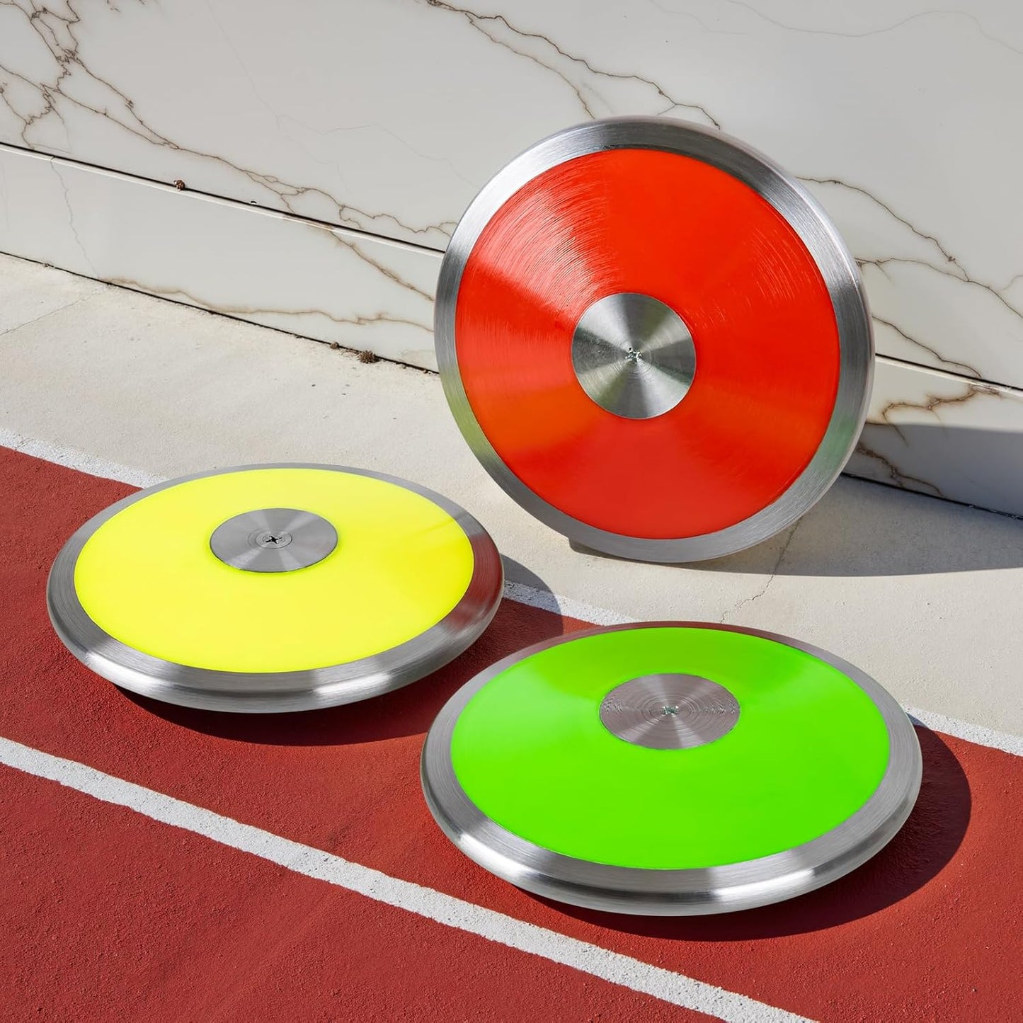 2 Pcs Sports Training Discus for School Track and Field, 1kg Nylon Discus with Steel Rim and Center, Men Women Discuses for Outdoor Practice Throwing