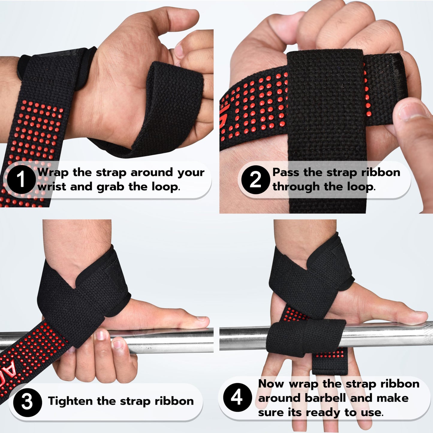 AQF Lifting Wrist Straps for Weightlifting, Powerlifting & Deadlifts – 23” Neoprene Padded Cotton Straps for Strength Training & Gym Workouts - Maximum Grip Support for Men & Women