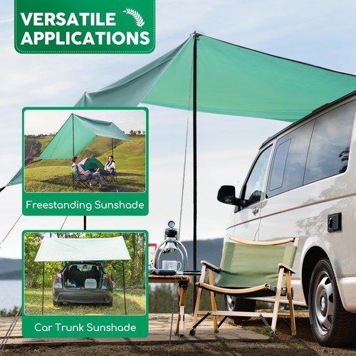 Portable Car Awning, Lightweight Vehicle Awning for Camping UV50+ Car Canopy for Beach, Outdoor Activities | Easy Setup, Waterproof & Compact Design
