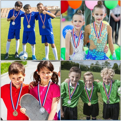 GOLDGE 18 Award Medals - Ideal for Sports, Competitions, Parties, Spelling Bees & Olympics - 2 Inches - Comes in a Set of 18. Also Available in Gold, Silver and Bronze - Perfect Prizes for Winners