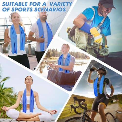 CSITE 4 Pack (47"x12") Cooling Towels for Neck and Face, Soft Breathable Ice Towel for Hot Weather, Yoga, Sport, Gym, Workout, Running, Fitness, Camping