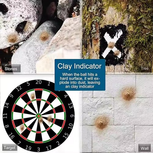 Biodegradable Clay Slingshot Ammo for 3/8 Inch - Straight & Precise Practice Slingshot Ammo - 500pcs Nontoxic Pocket Slingshot Ammo