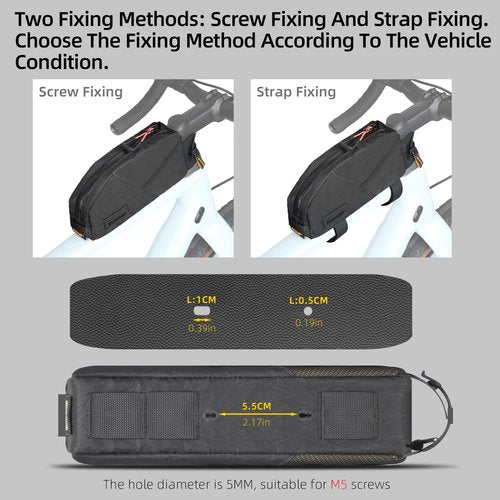 abamita Bike Top Tube Bag Bicycle Front Frame Bag Waterproof Bike Bag 1.2L with Dual Side Mesh Pockets Perfect for MTB Road Bike Cycling Commuting and Outdoor Adventures