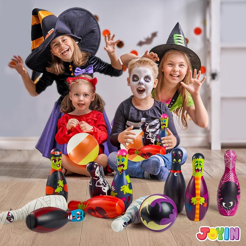 Halloween Foam Bowling Set – 10 Pins + 2 Balls Indoor Outdoor Fun