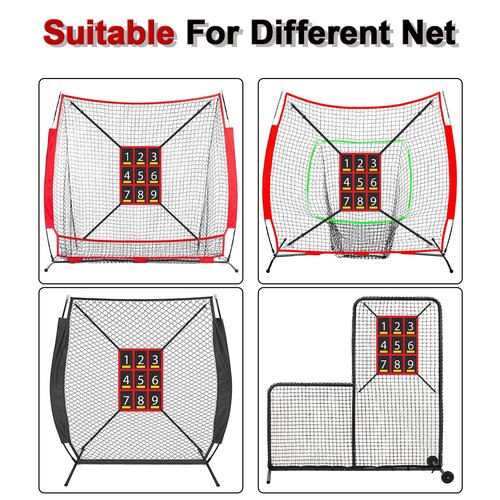 Adjustable Baseball Softball Net Strike Zone Target Net,19 * 27in Clear Numbered Strike Zone,Practice Throwing and Hitting with Accuracy，Applicable for Various Age Pitching Training