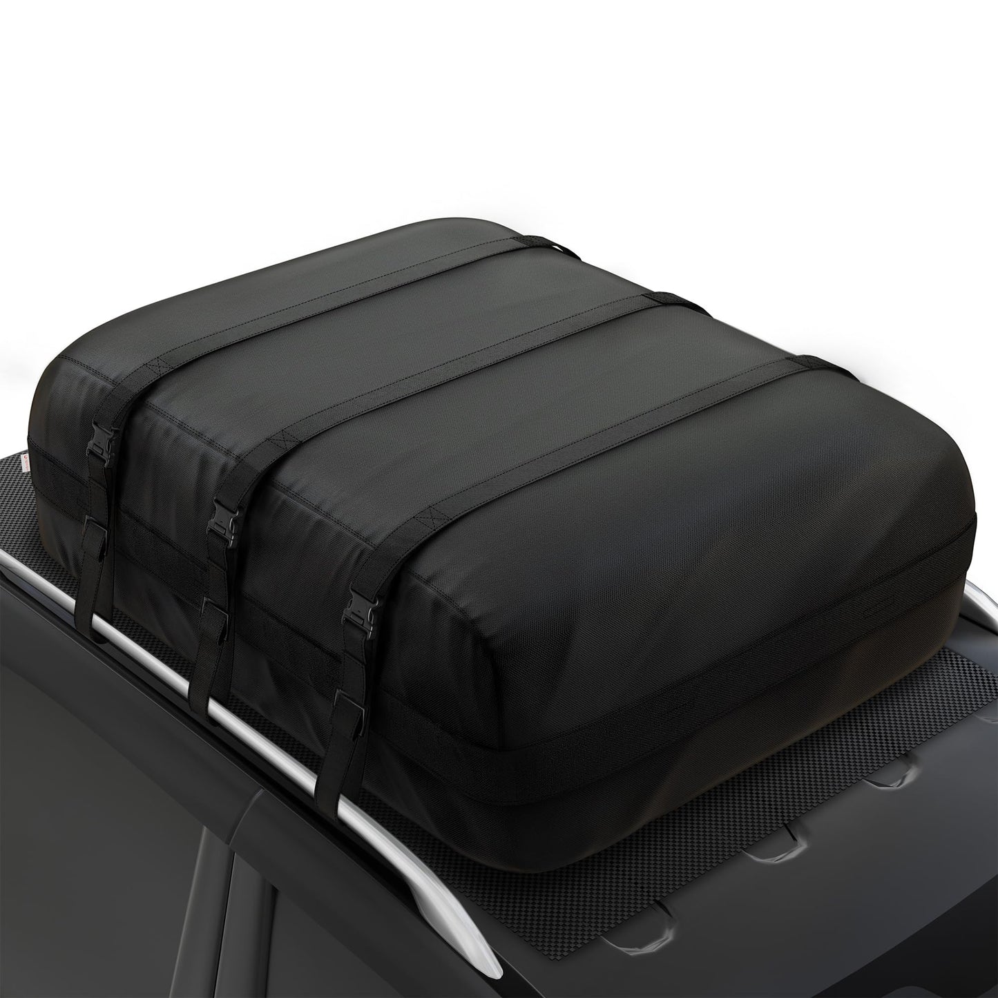 iBirdie Roof Rack Cargo Carrier 36.4 Cubic Feet, XXL Soft-Shell Rooftop Cargo Box, Waterproof Heavy Duty 1200D for Car with/Without Roof Rack, Includes Anti-Slip Mat, Door Hooks, 56x45x25 inches