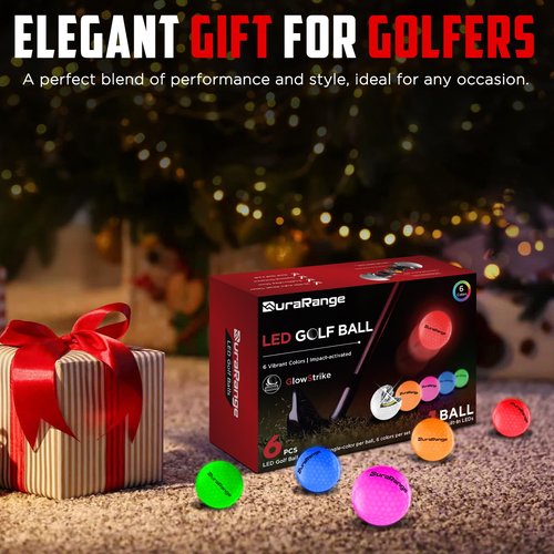 DURARANGE GlowStrike Glow in The Dark Golf Balls – Ultra Bright Light Up LED Golf Balls with 10-Minute Auto Reset Timer – Upgraded 3-LED Design, Fun Night Golf Gift for Men and Women