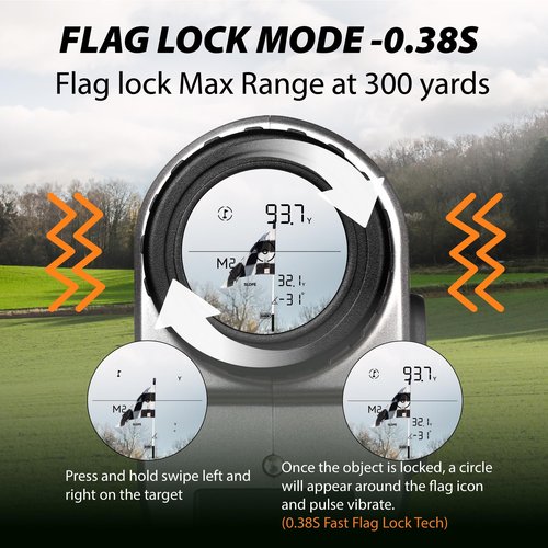 Gogogo Sport Vpro VRP Golf Rangefinder with Slope Switch, 1500/2500 yd, 7X Magnification, Magnet Stripe, ±0.3yd Accuracy, Rechargeable Range Finders for Golfing/Hunting,Golf Accessories