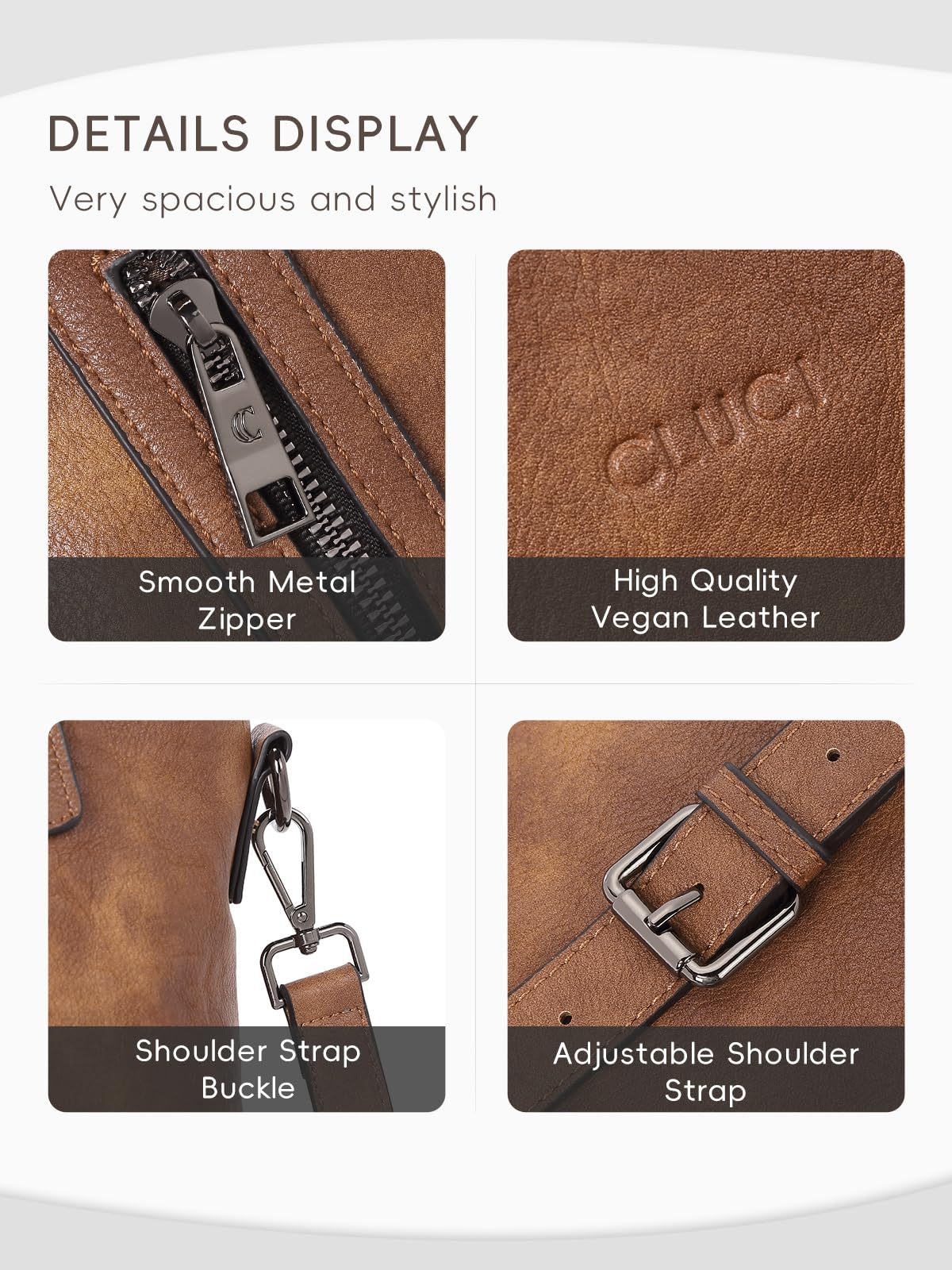 CLUCI Hobo Bags for Women Vegan Leather Handbags Large Tote Ladies Purse Shoulder Bag with Adjustable Shoulder Strap