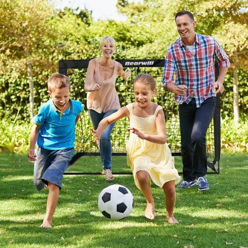 Bearwill Soccer Goal, Kids Soccer Goals for Backyard Set of 2, 4x3ft Portable Soccer Goal Pop Up Soccer Net, Kids Soccer Net for Backyard Training Equipment with Soccer Ball, Ladder, Cones, Targets