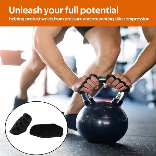 Brevynx Anti-Slip Workout Fitness Grips Pad for Weightlifting, Powerlifting and Calisthenics, Alternative to Workout Gloves, No More Sweaty Gym Gloves (Black)
