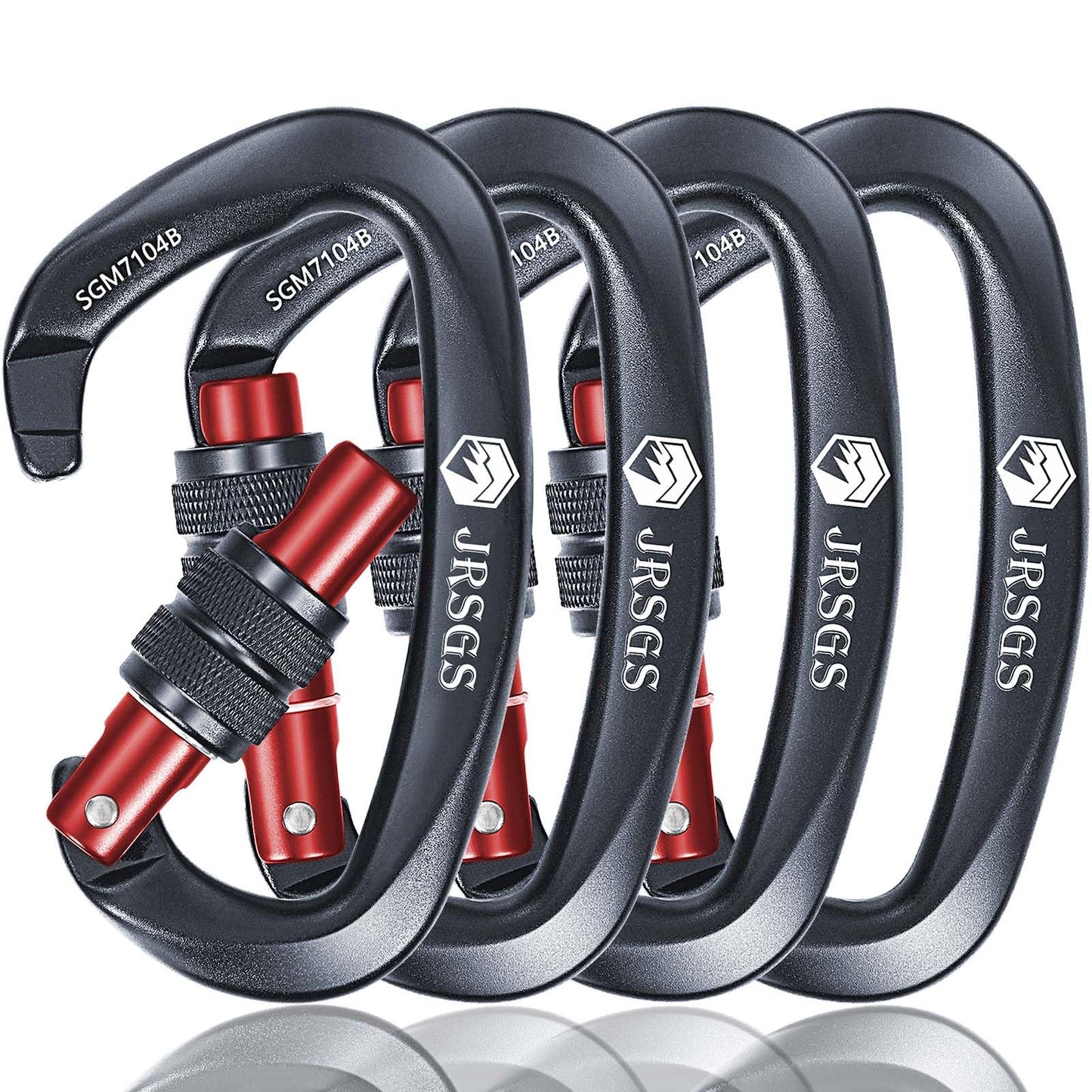 JRSGS 25KN Locking Climbing Carabiner Clips, UlAA Certified Climbing Carabiner,Heavy Duty Carabiners Equipment,Large Size Carabiner for Climbing, Rappelling,Hunting and Rescue