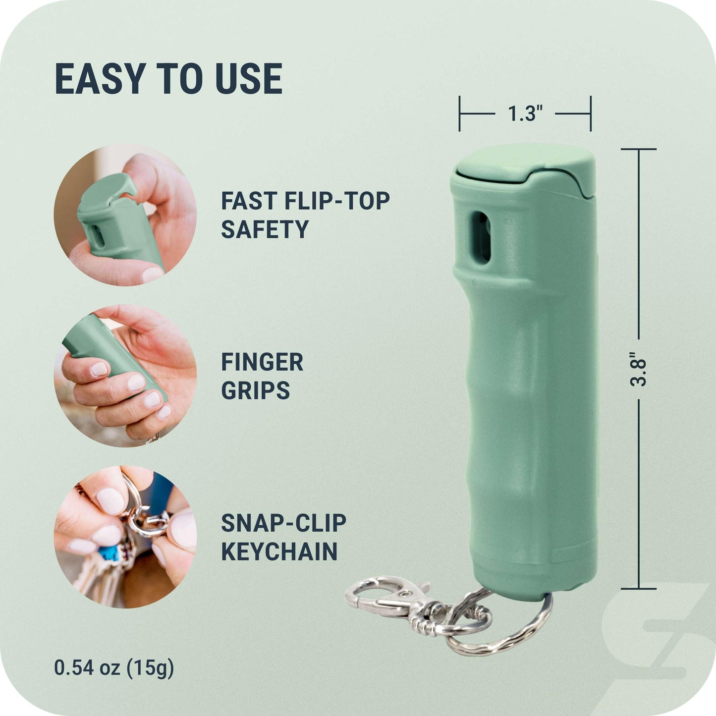 Sabre Pepper Gel Spray with Fast Flip Top Safety & Snap‑Clip Keychain for Self Defense - Max Strength with UV Dye, Finger Grip, Reduces Wind Blowback,10-Sec Spray,14ft Range, Made in USA, 0.54 fl oz