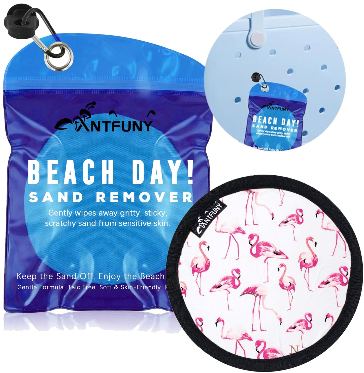 Sand Remover for Beach Cleaner Eraser for Family Kids Women Wipe Off Mitt Duster Brush Vacation Trip Hawaii Honeymoon Essential Gift Costa Rica Must Haves Resort Rio de Janeiro Punta Cana Flamingos