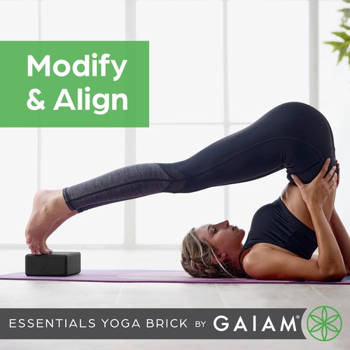 Gaiam Essentials Yoga Brick EVA Foam Block Accessories for Yoga, Meditation, Pilates, Stretching (Teal) - 2 Pack