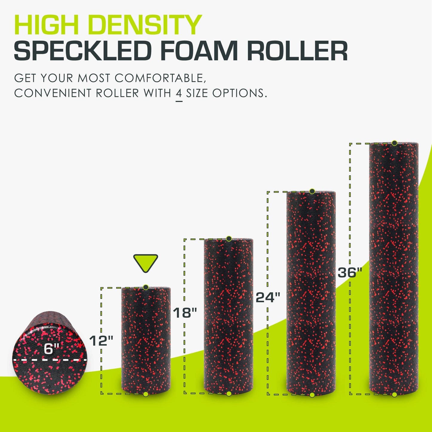 ProsourceFit High Density Foam Rollers 12 - inches Long, Firm Full Body Athletic Massage Tool for Back Stretching, Yoga, Pilates, Post Workout Muscle Recuperation, Black/Red (Pack of 12)