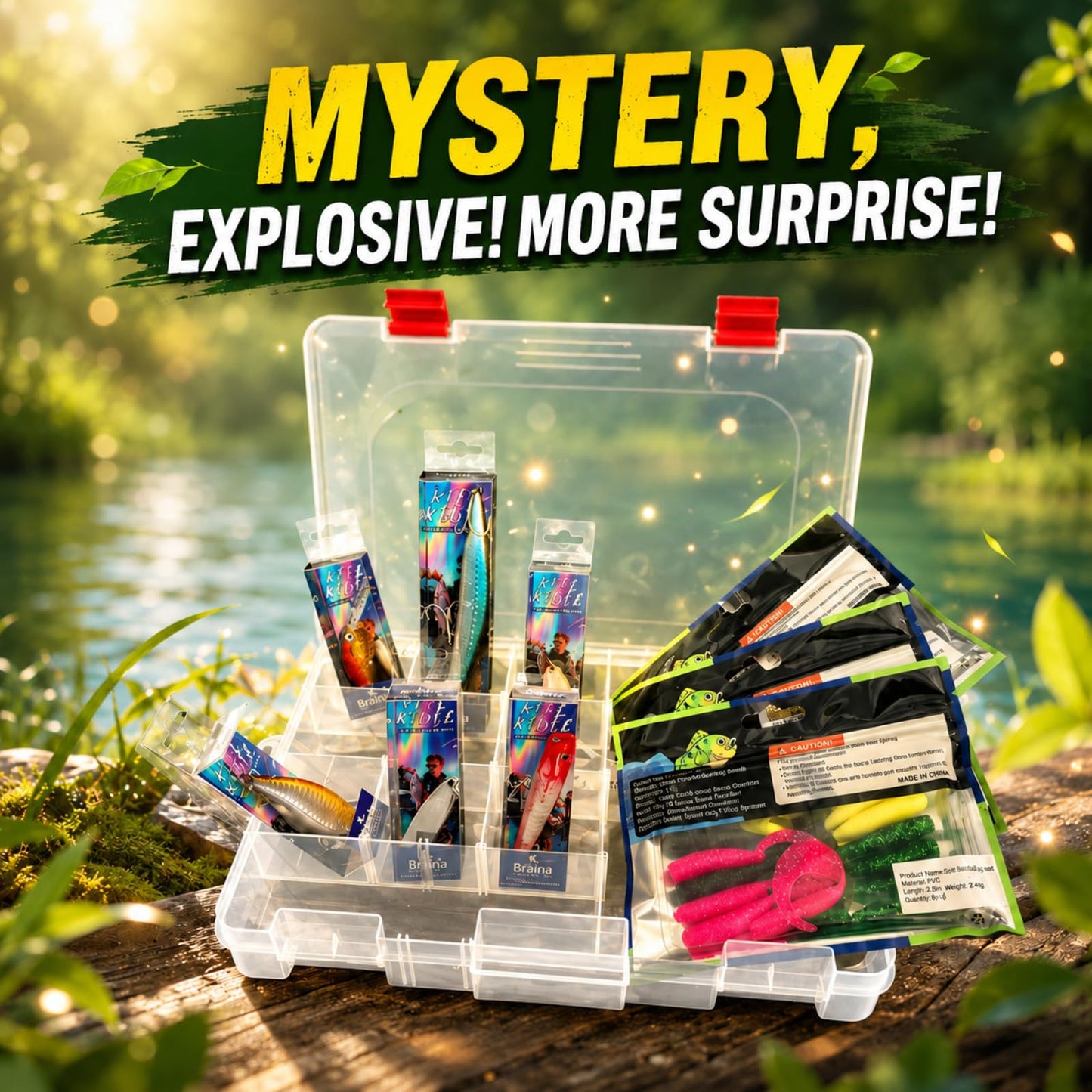 BRAIRIA Mystery Tackle Box - 8/10pcs Freshwater Lures for Bass, Mystery Fishing Box for Anglers