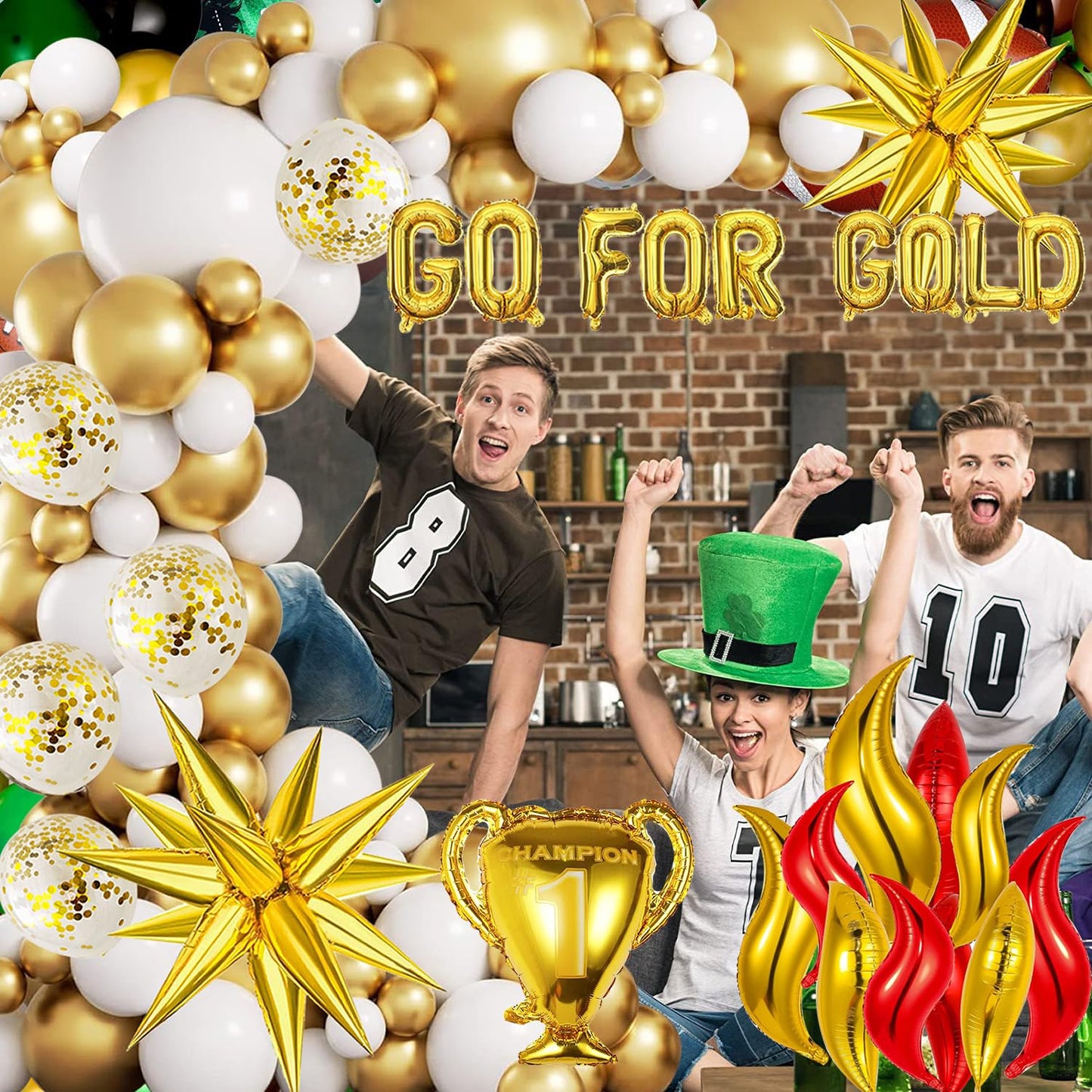 2026 Soccer Party Decorations Kit,World Soccer Party,Champion Foil Balloons,Go For Gold Balloon Party Decor,2026 Soccer Football Party Supplies,2026 Sports Birthday Game Football Party Decorations