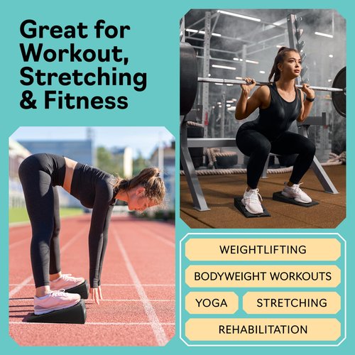 Squat Wedge - Squat Wedge Block 520 LBS Weight Capacity - Slant Board for Calf Stretching - Calf Stretcher Slant Board - yoga blocks